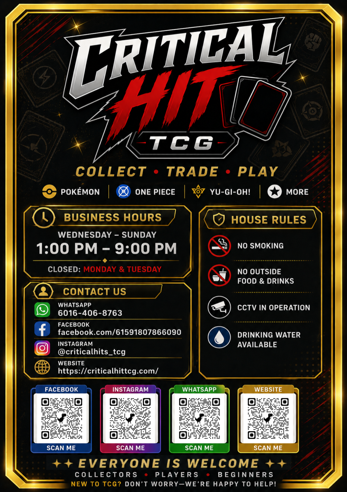 Critical Hit TCG shop information and opening hours in Bukit Jambul Penang
