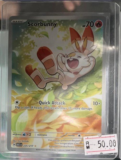 Scorbunny 225/217 Ascended Heroes Illustration Rare Pokémon TCG card