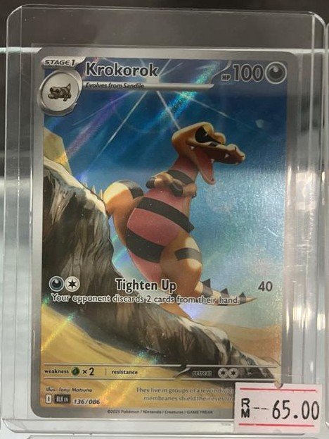 Krokorok 136/086 Black Bolt Illustration Rare Pokémon TCG card